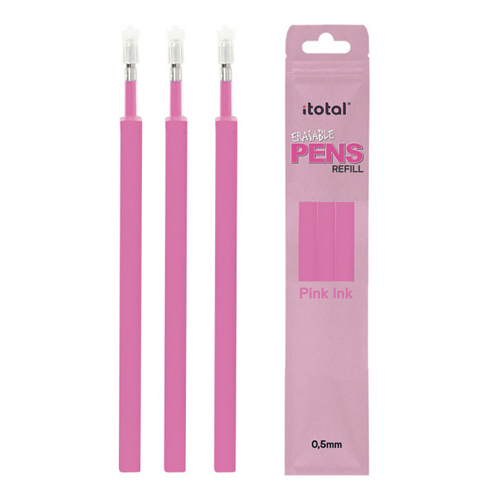 pack 3 recambios boligafos borrable rosa