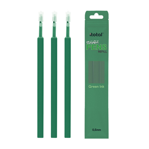 p. 3 recambios boligrafos borrabl verdes