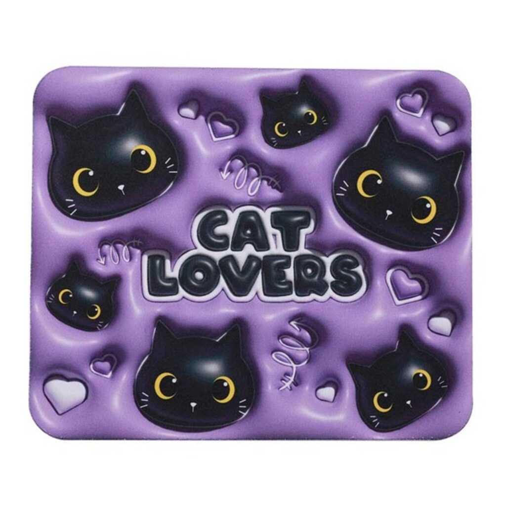 alfombrilla raton 3d black cat