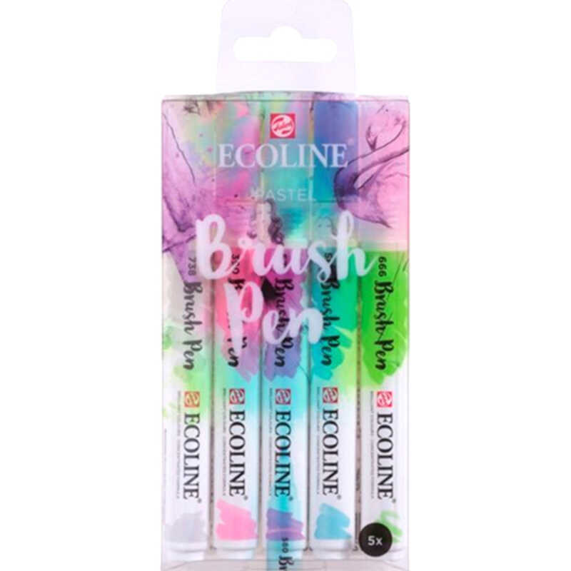 estuche 5 ecoline retolad.pinzell pastel