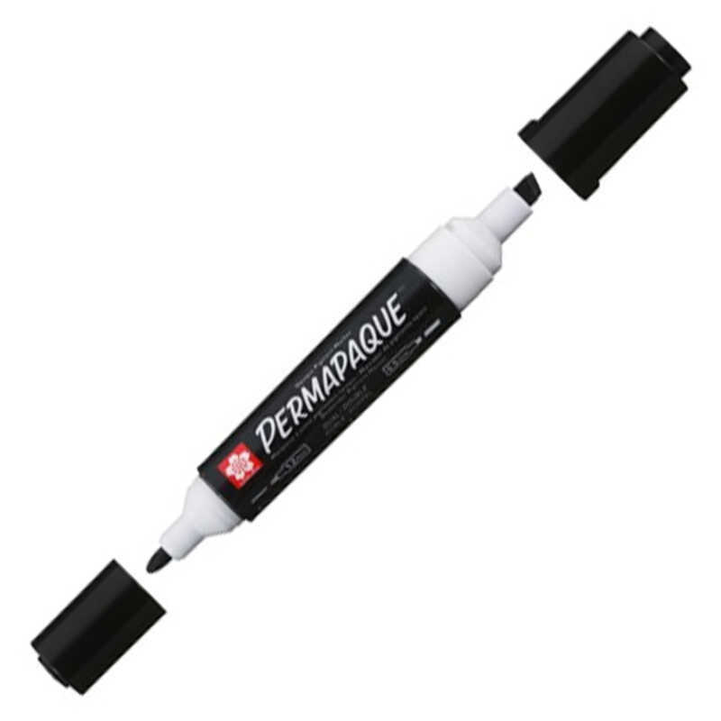 retolador permapaque doble punta negre