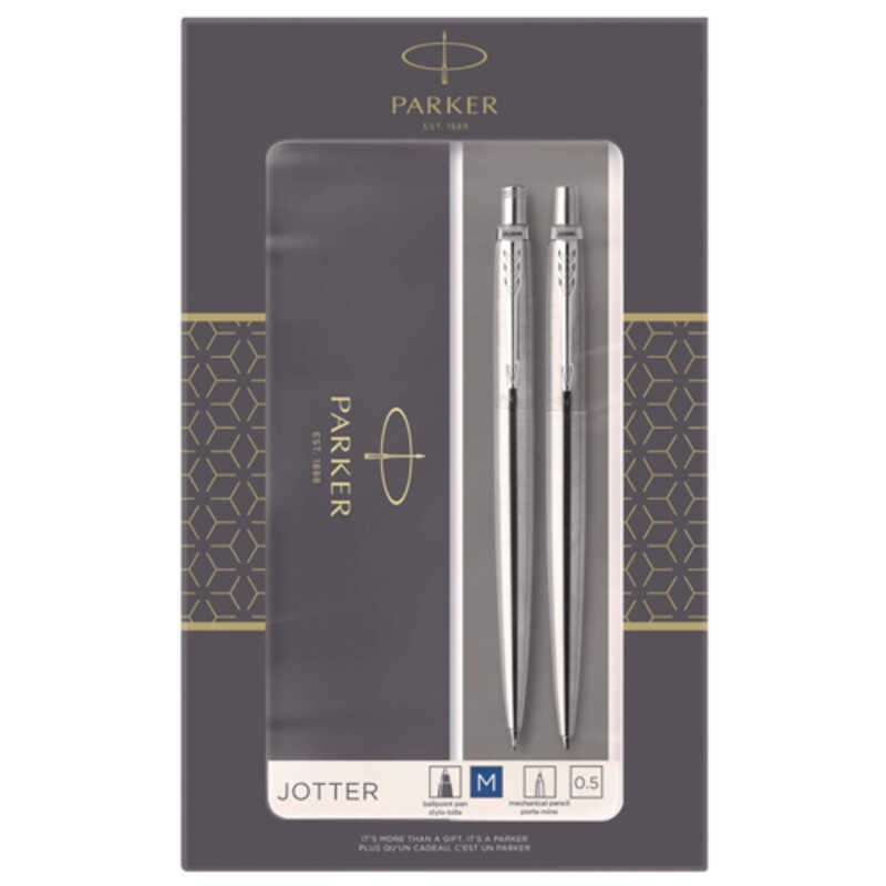 boligrafo+portaminas parker jotter acero