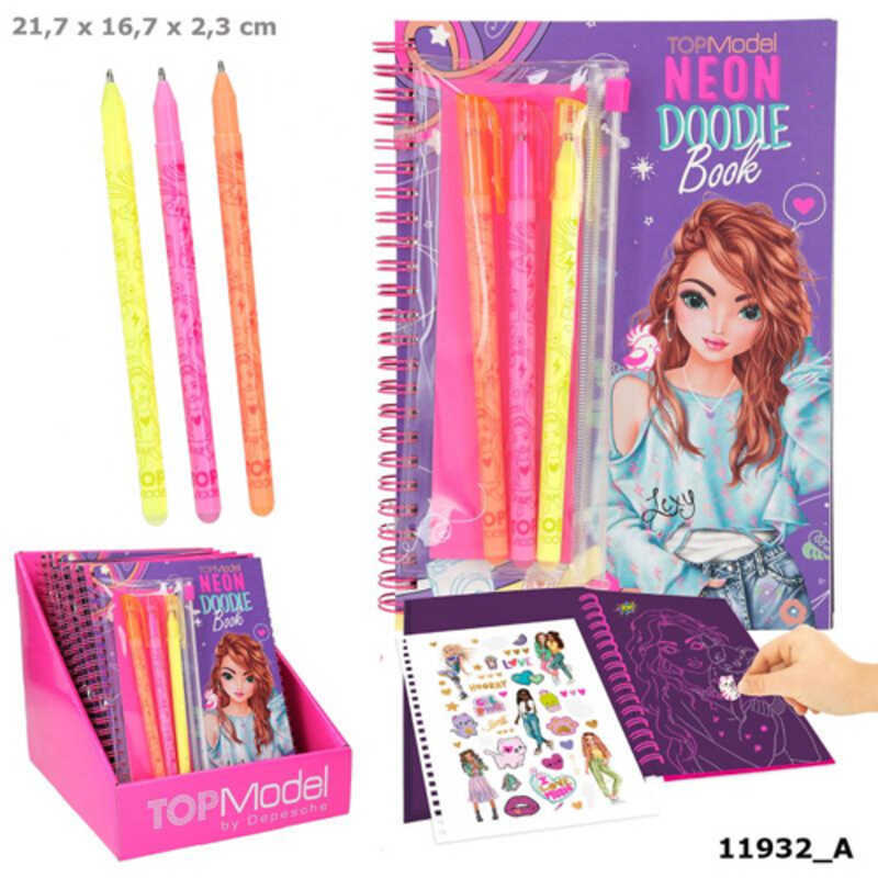 topmodel doodle book neon