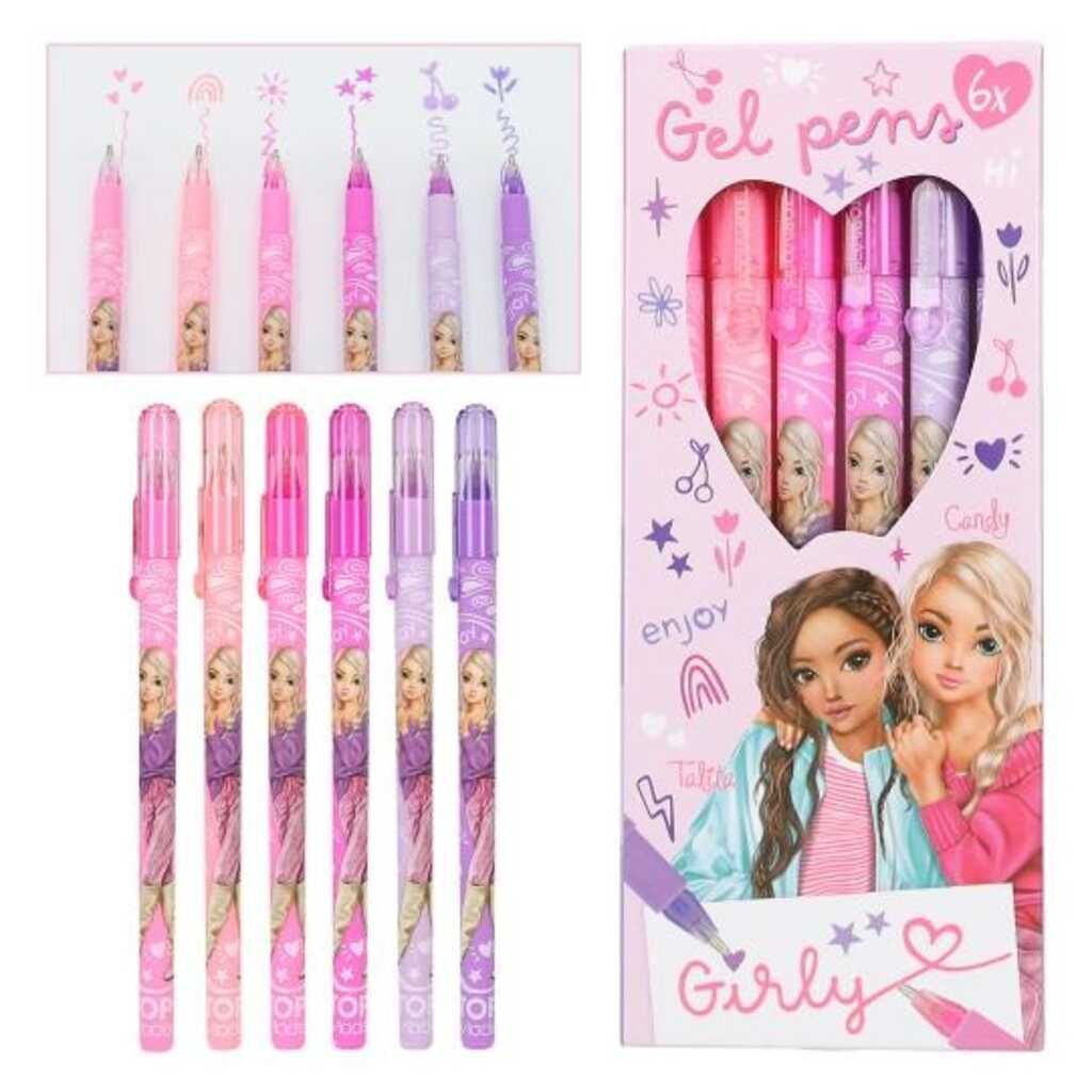 topmodel set boligrafos de gel girly