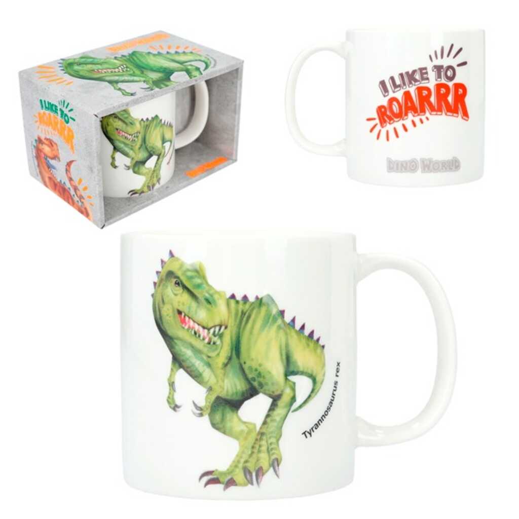 dino world taza con relieve t-rex