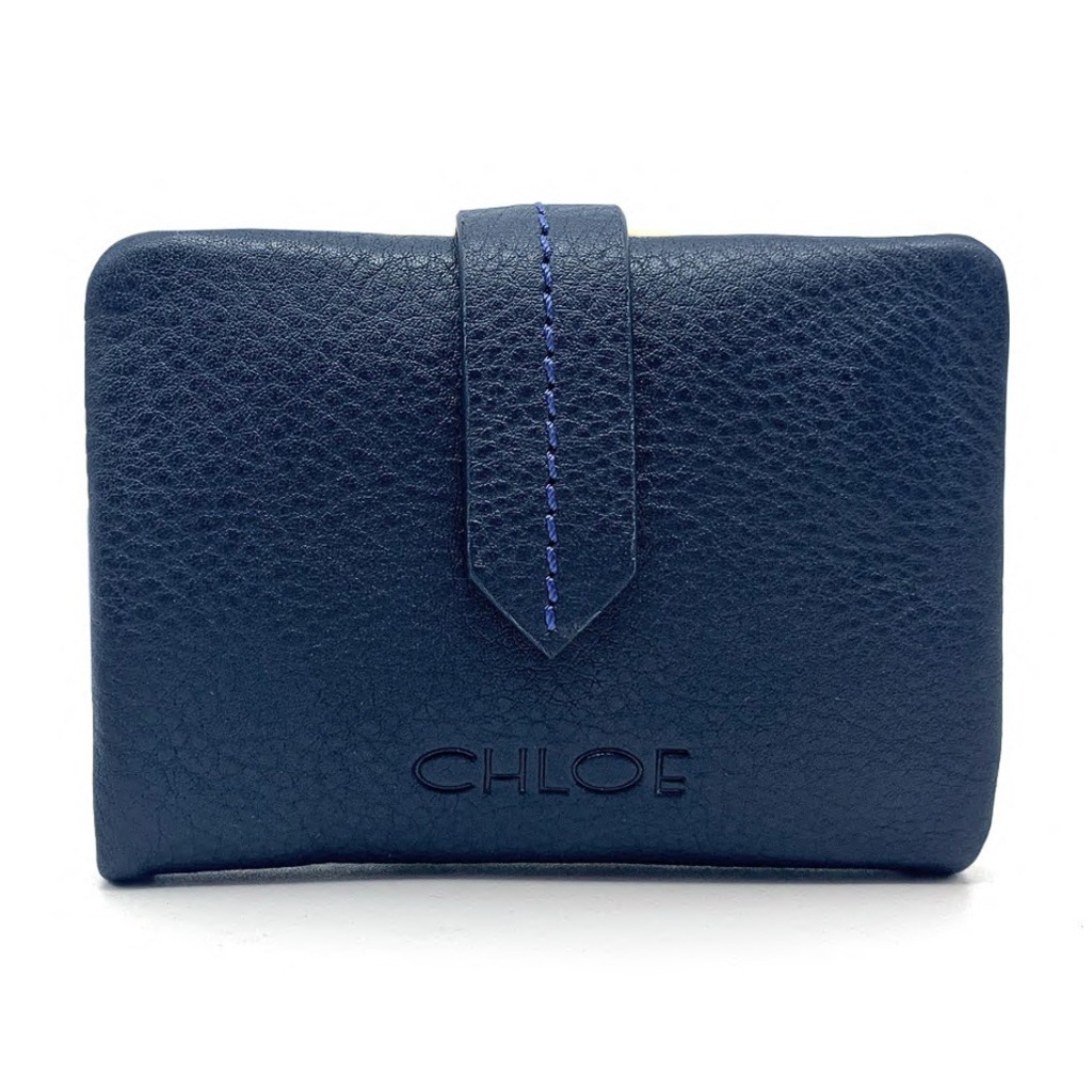 billetero piel seâ¥ora color azul marino