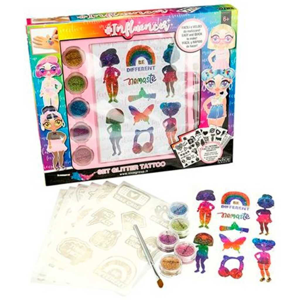 influencer set glitter tattoo