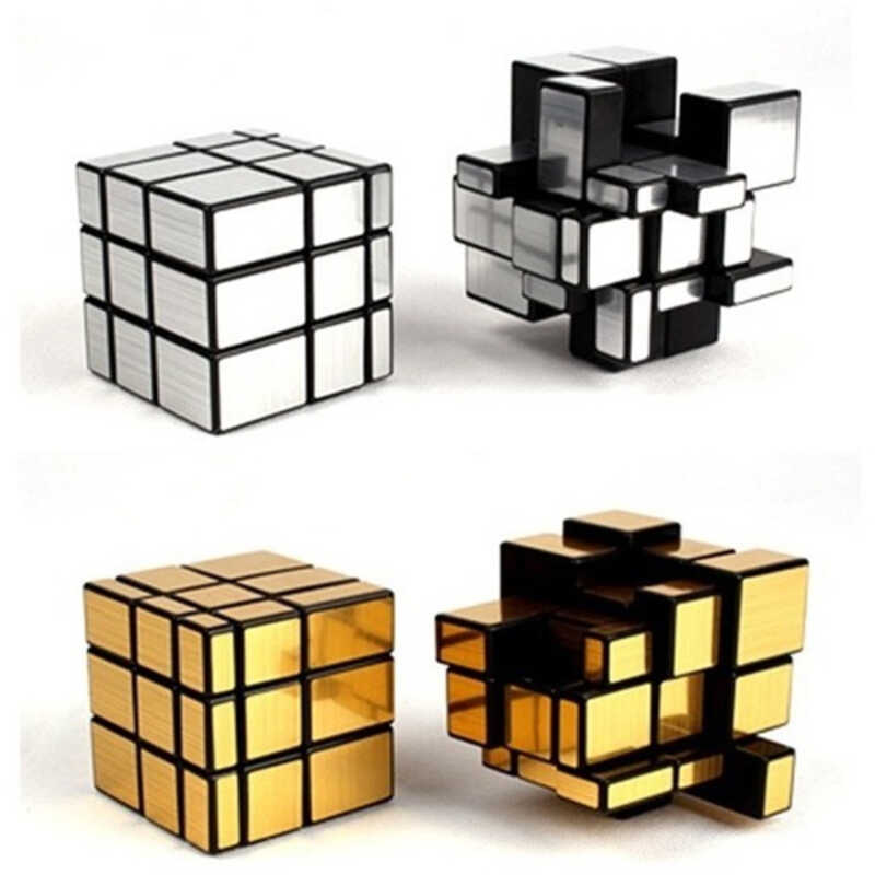 cubo qiyi mirror 3x3 plata-oro
