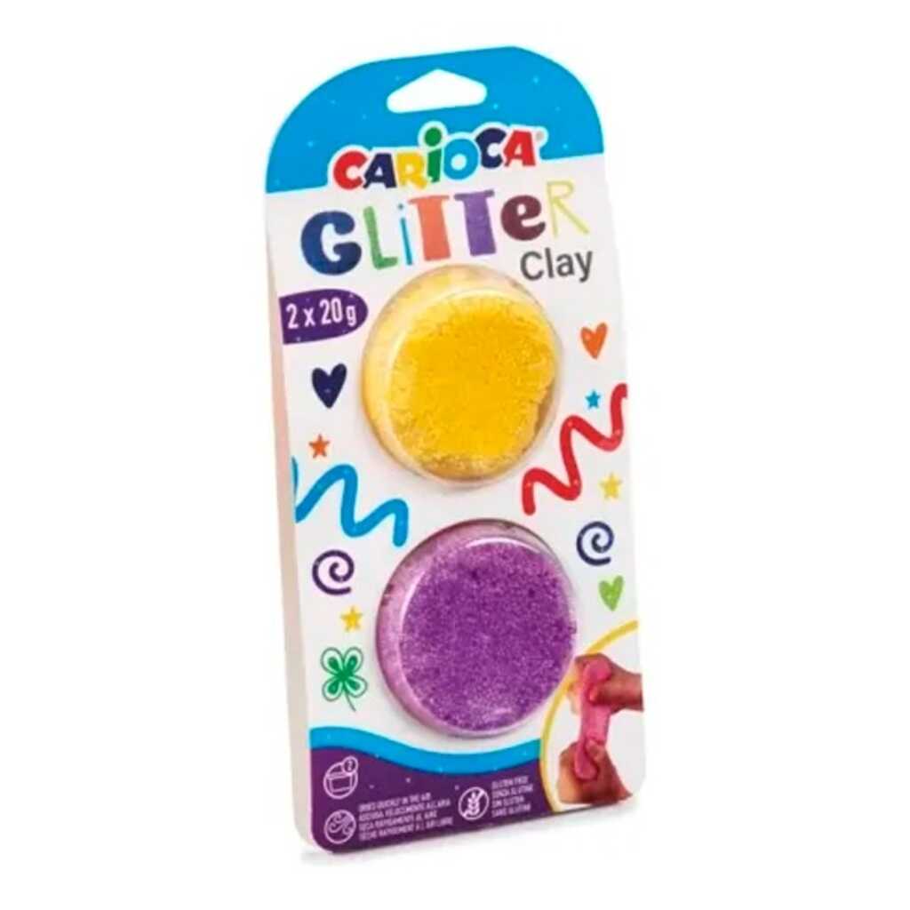 plastelina glitter 20gr amarillo/violeta