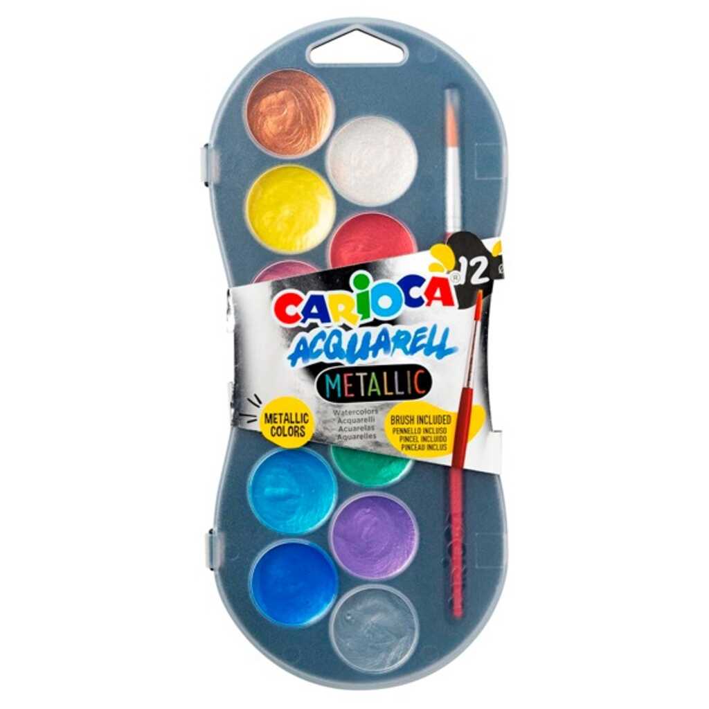 caixa 12 aquarel.les metalitzade carioca