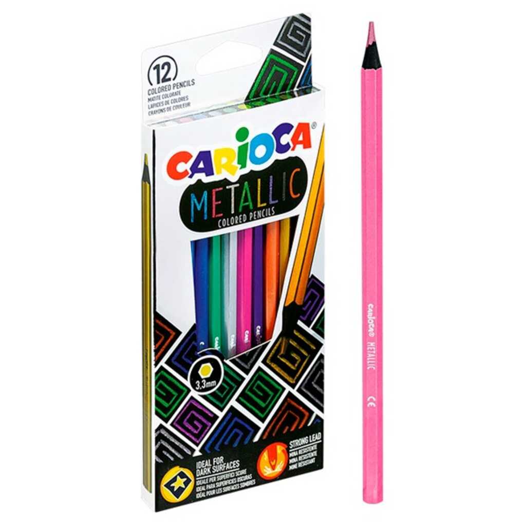 caixa 12 llapis metallic carioca