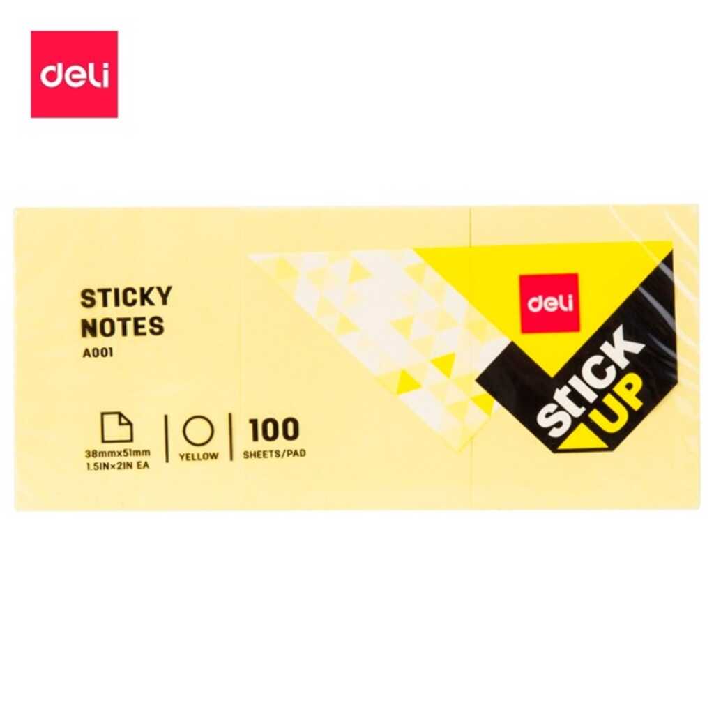 paq.3 blocs notas adh. deli 100h 38x51mm