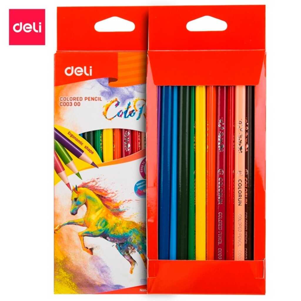 caja 12 lapices triangulares deli colore