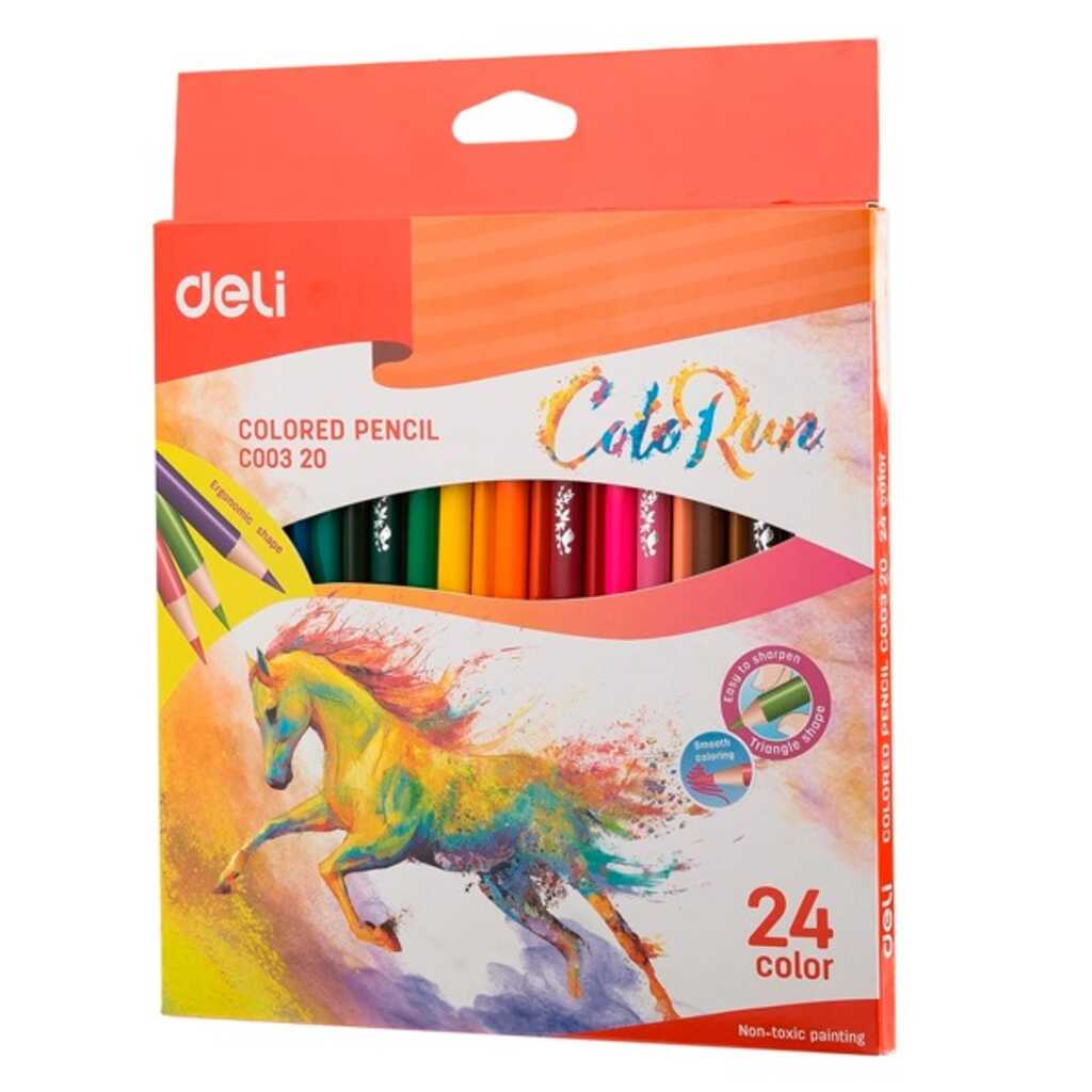 caja 24 lapices deli triangul. colores