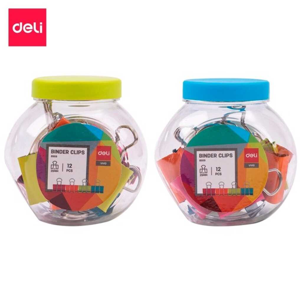 bote 25 pinzas abatibles deli 19mm color