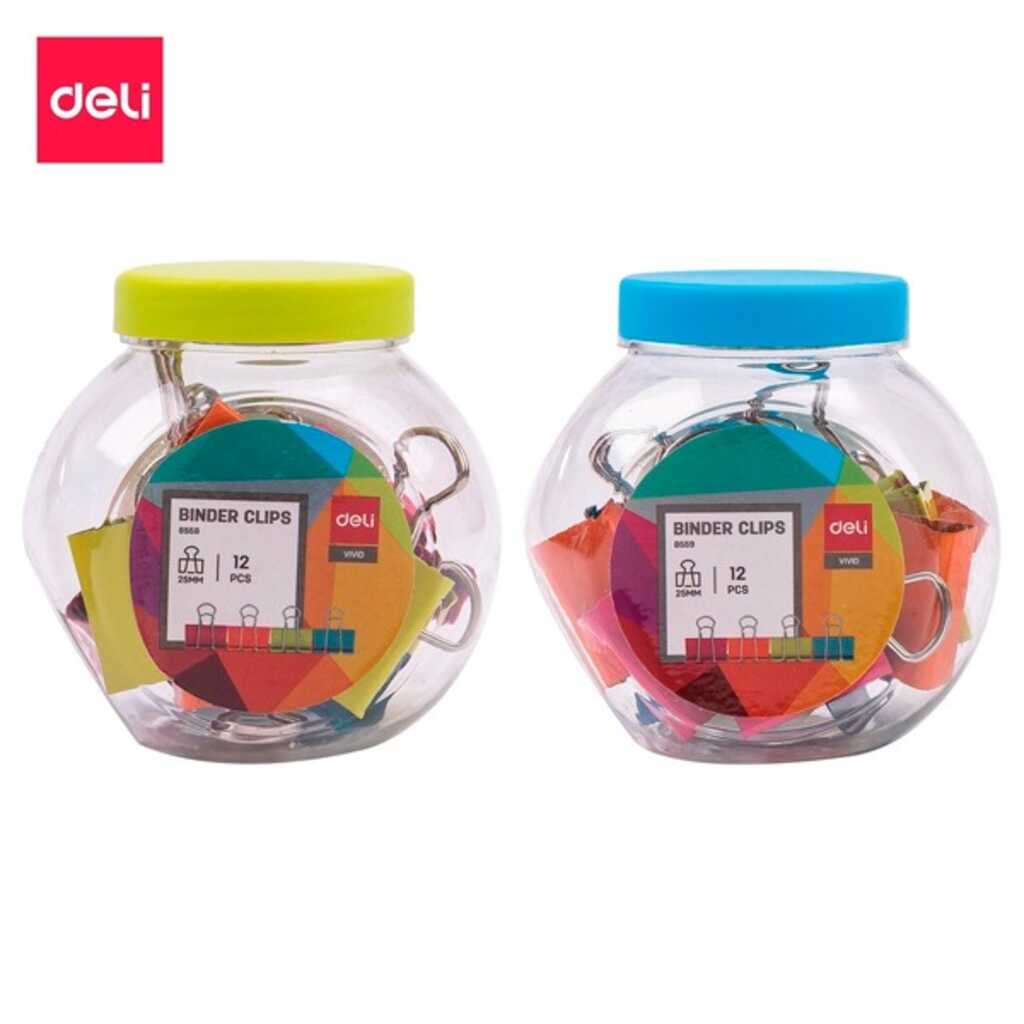 bote 12 pinzas abatibles deli 25mm color