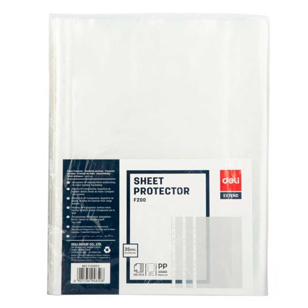 caja 100 fundas multit.cristal a4 35mic