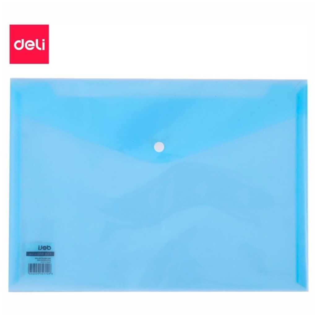 sobre con broche deli pp 300mic a4 azul