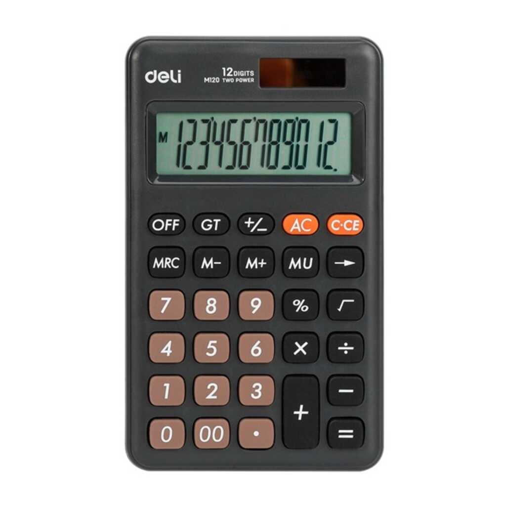calculadora deli em120 12 digitos negro