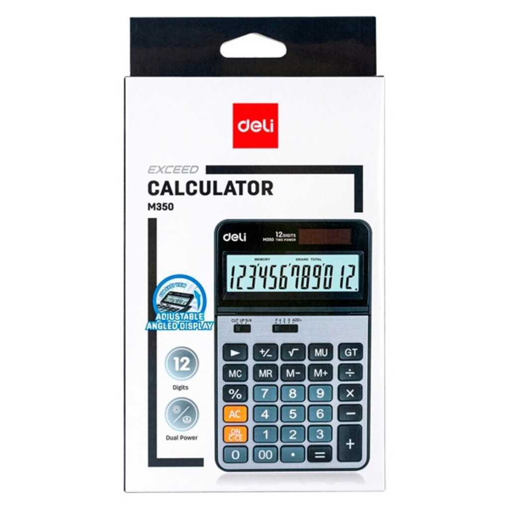 calculadora deli em350 12 digitos plata