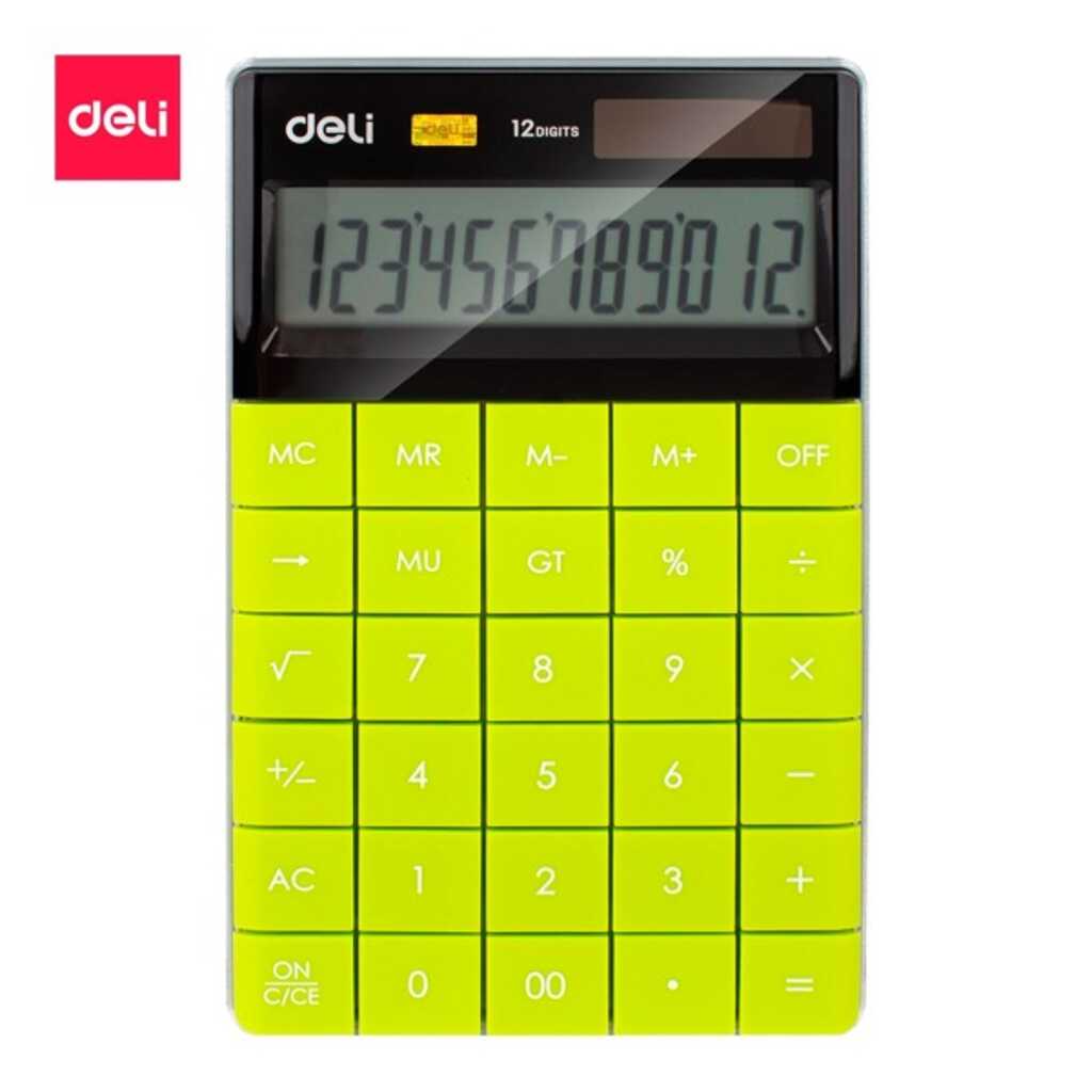 calculadora deli e1589 12 digitos verde