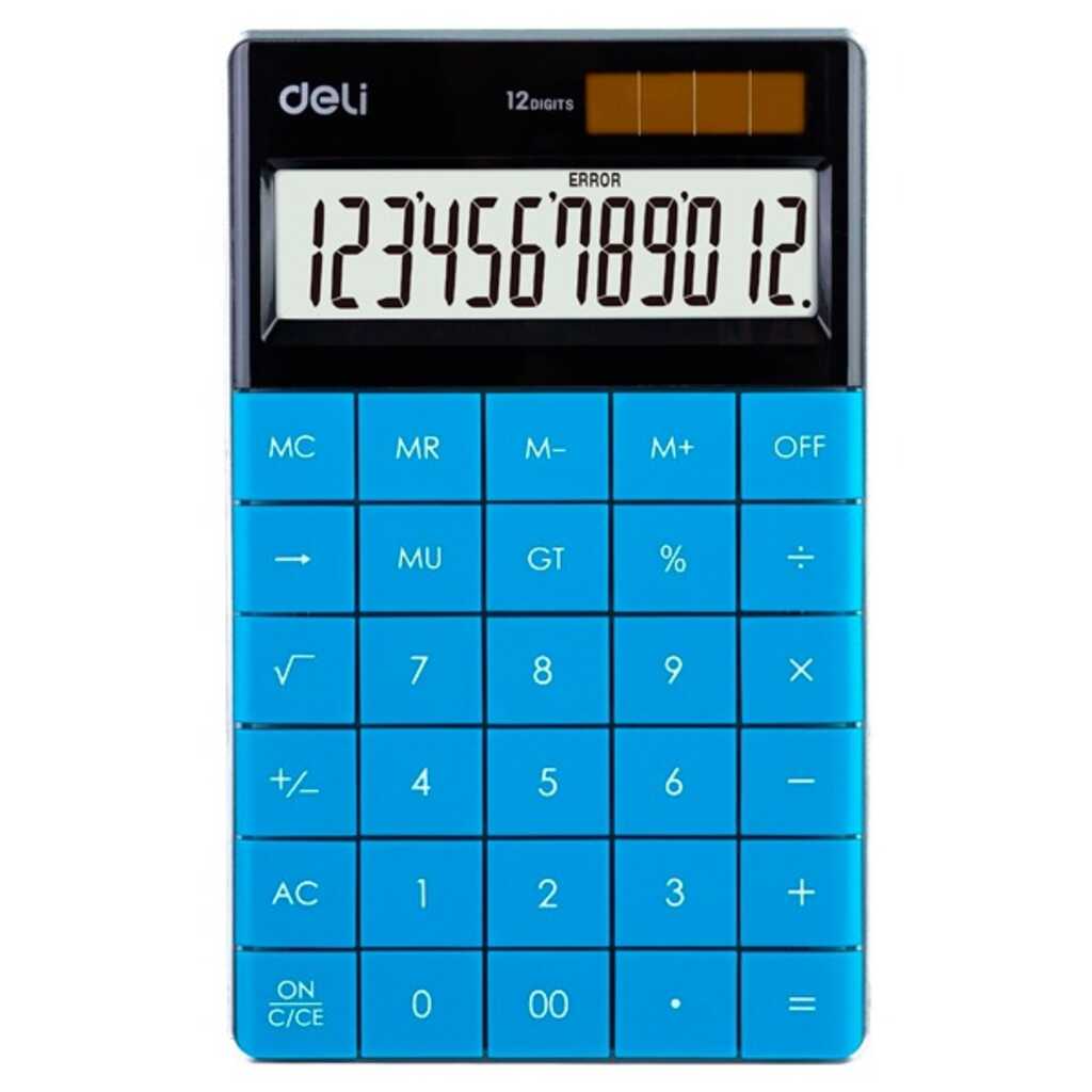 calculadora deli e1589 12 digitos azul