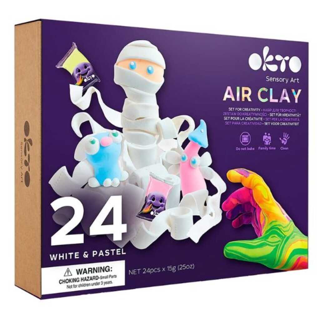 set 24 arcilla white pastel