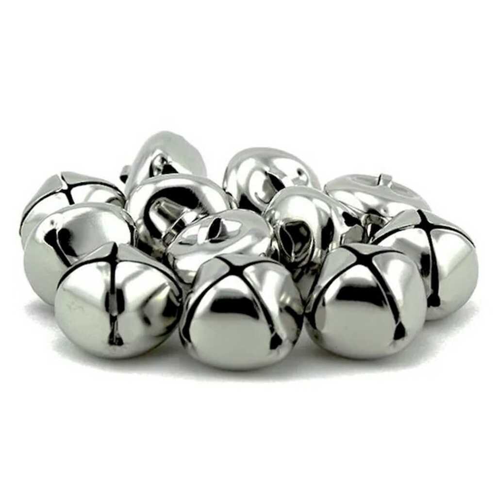 paq. 5 cascabeles 20mm plateados