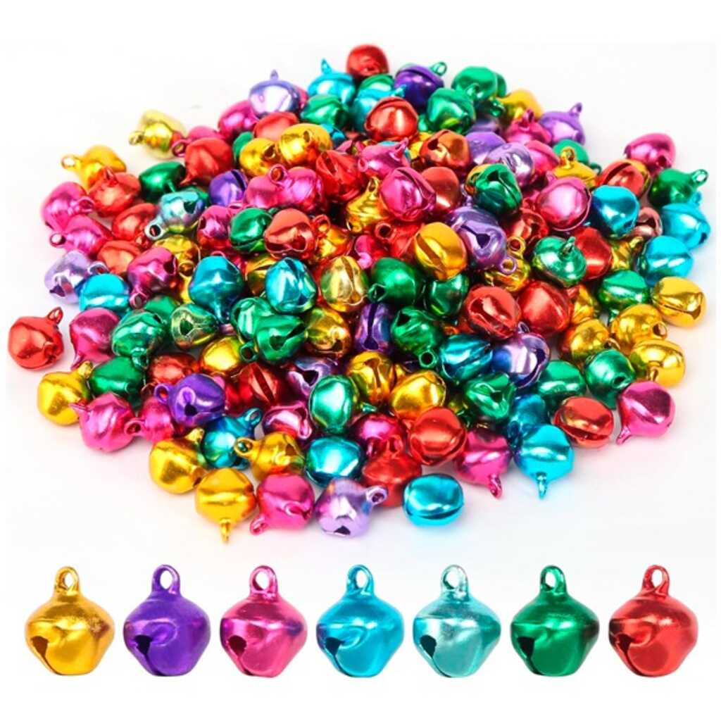 paq. 15 cascabeles 12mm multi colores