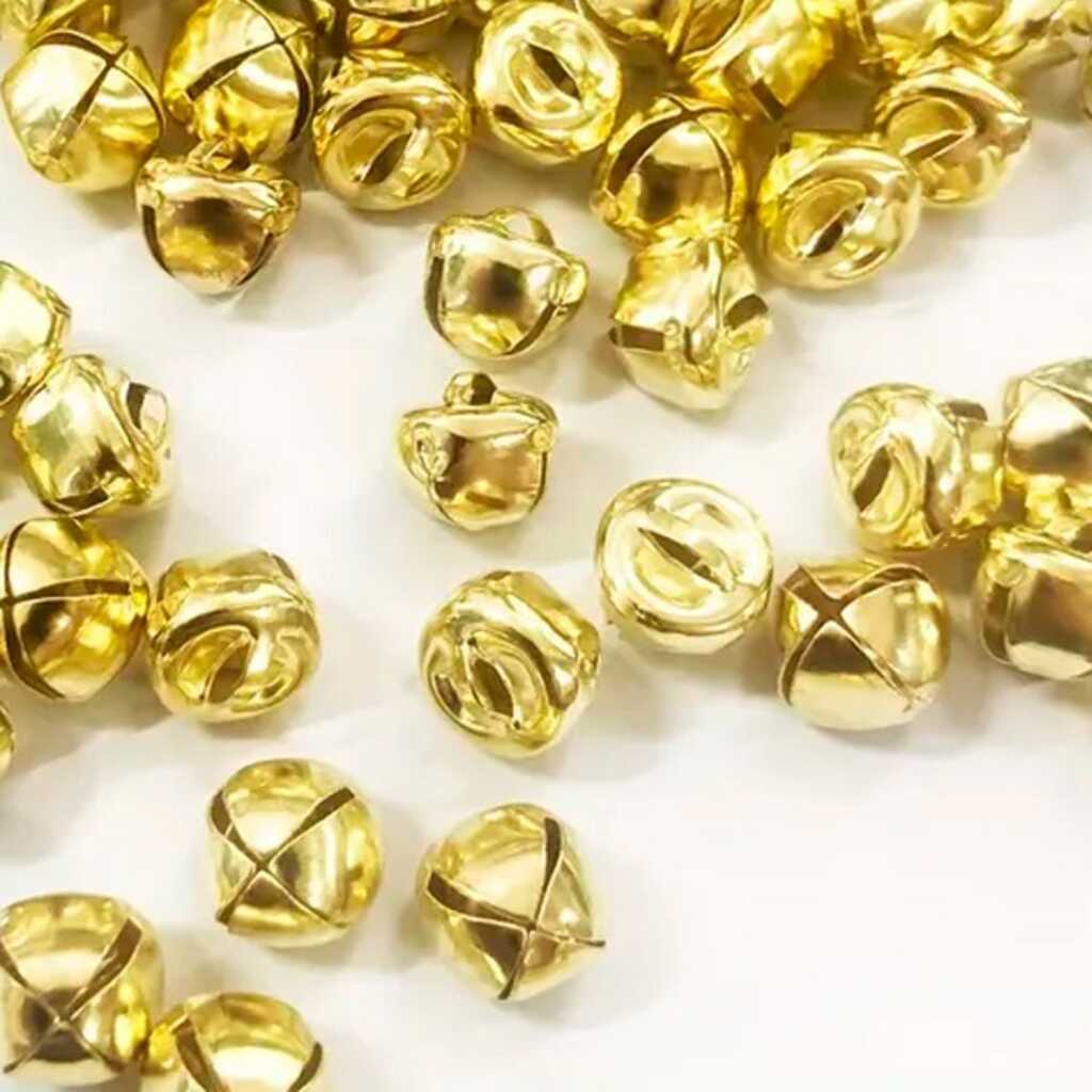 paq. 15 cascabeles 12mm dorados