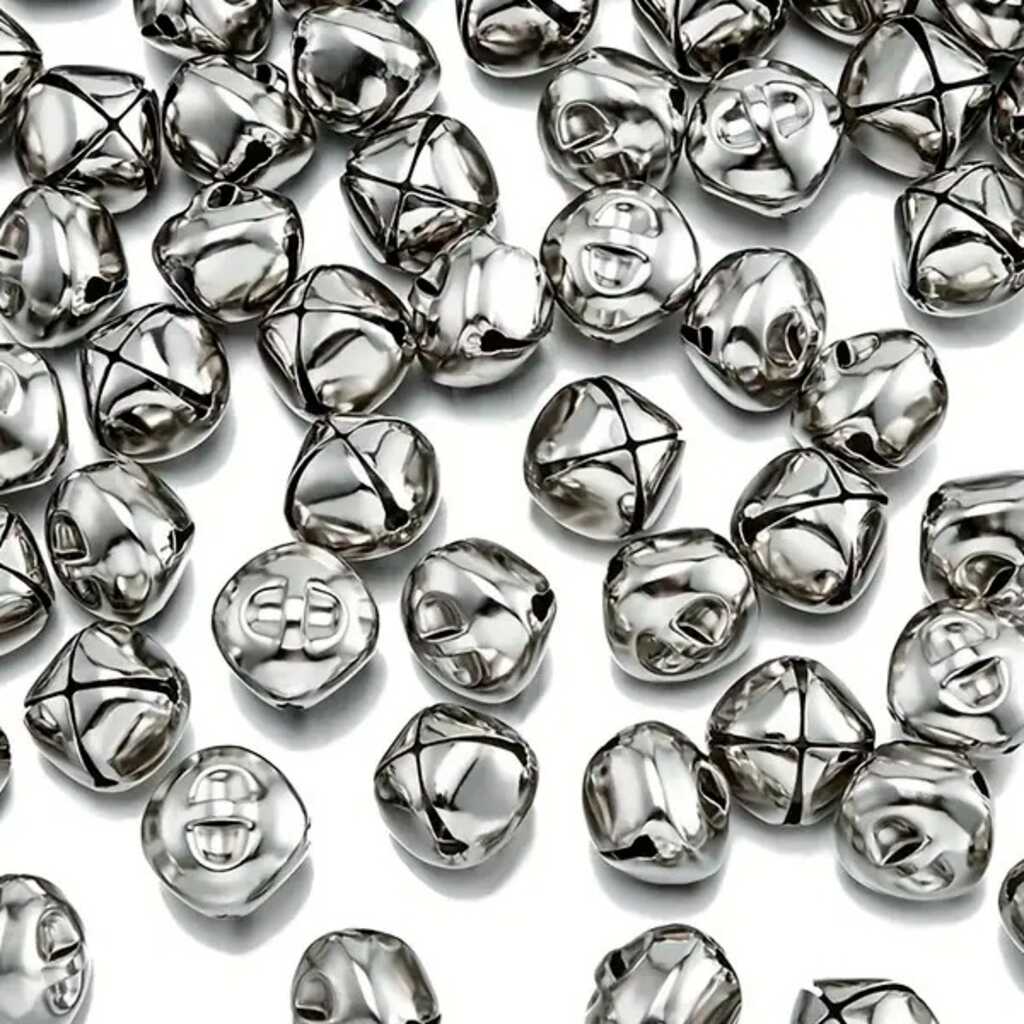 paq. 50 cascabeles 8mm plateados