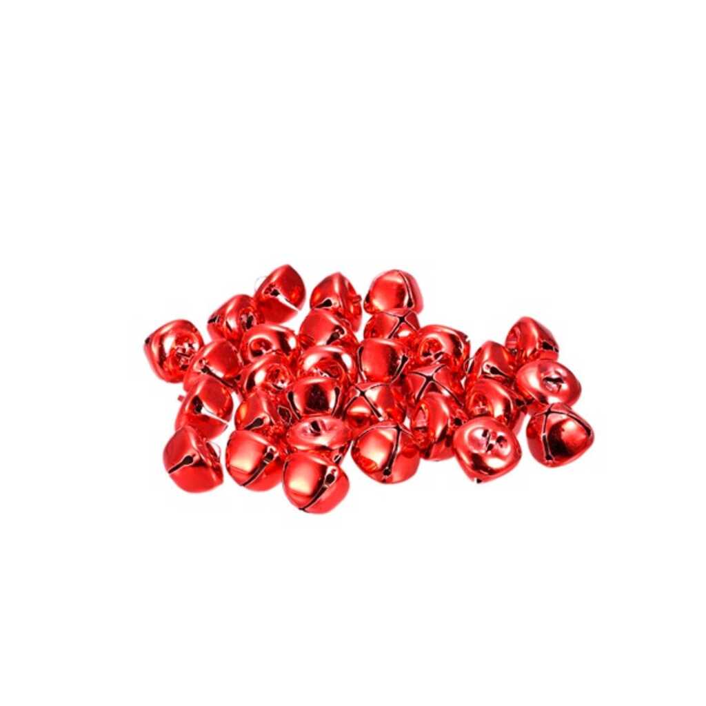 paq. 50 cascabeles 8mm rojo meralizado