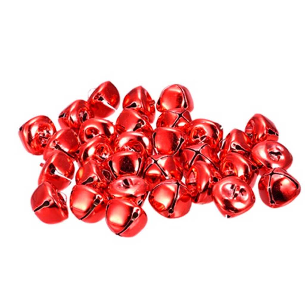 paq. 20 cascabeles 10mm rojo metalizado