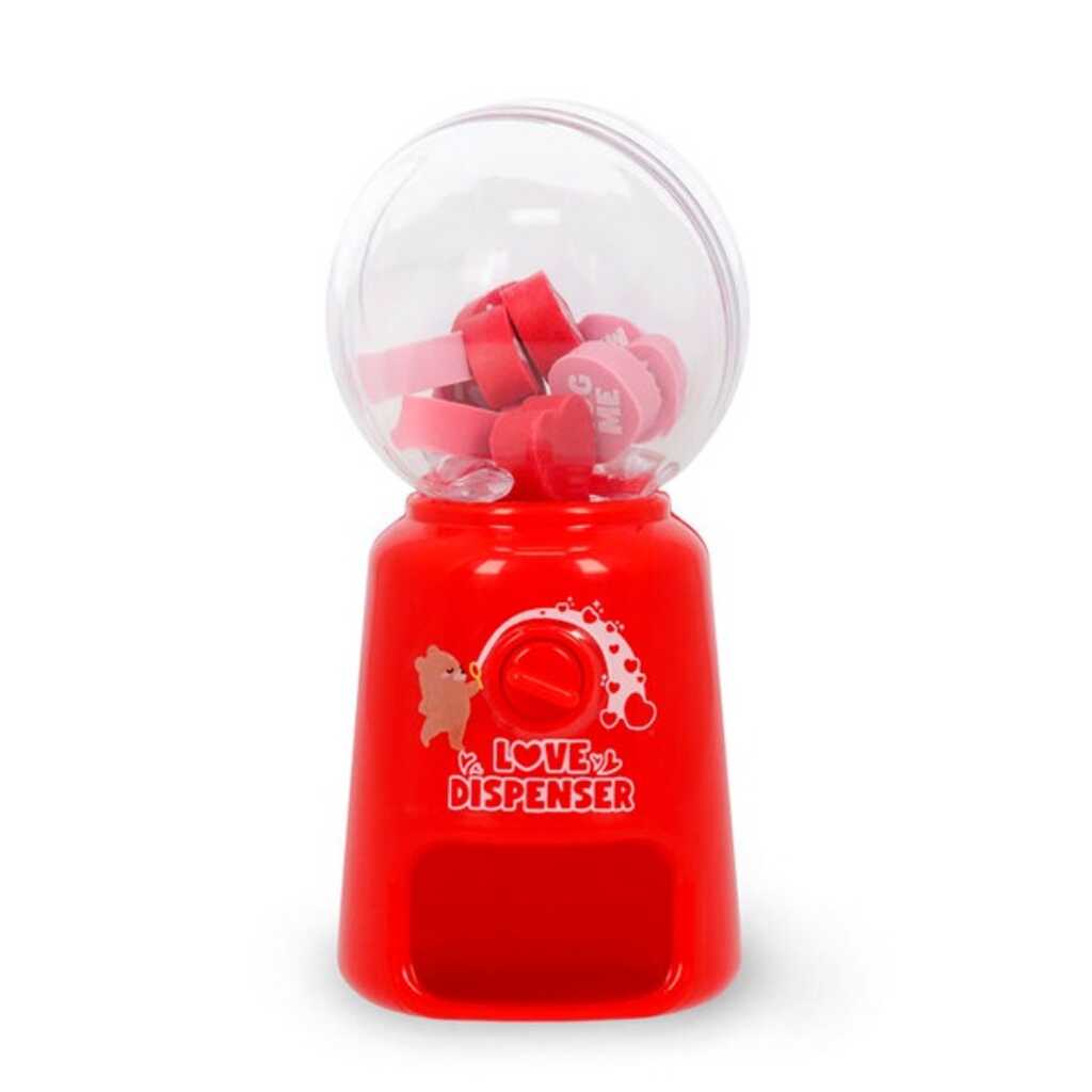 mini dispensador gomas de borrar -heart