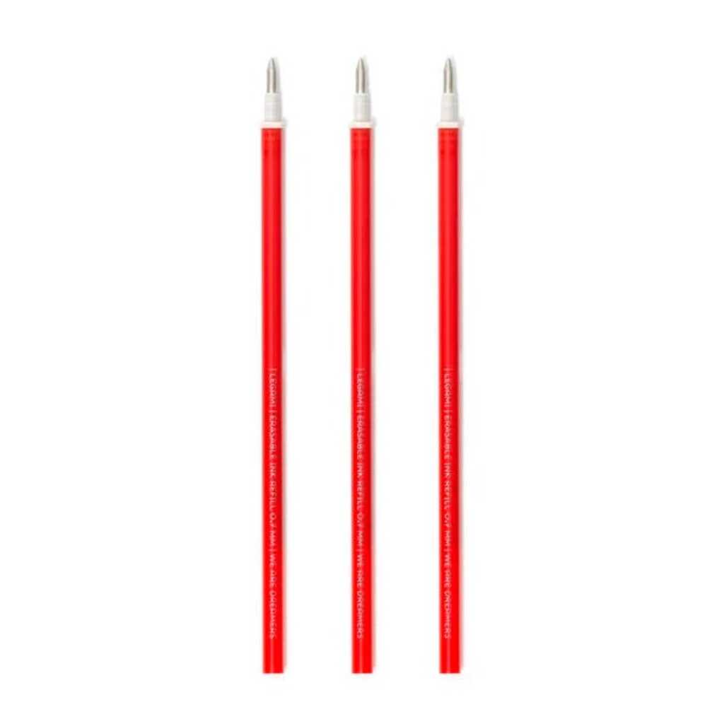 set 3 recambios bolig.gel borrable rojo