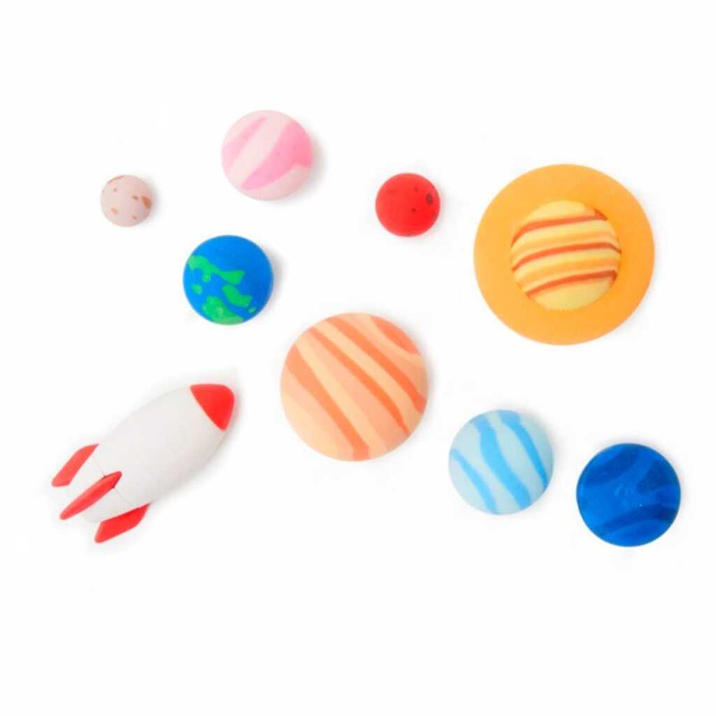 set de 9 gomas - solar system - space