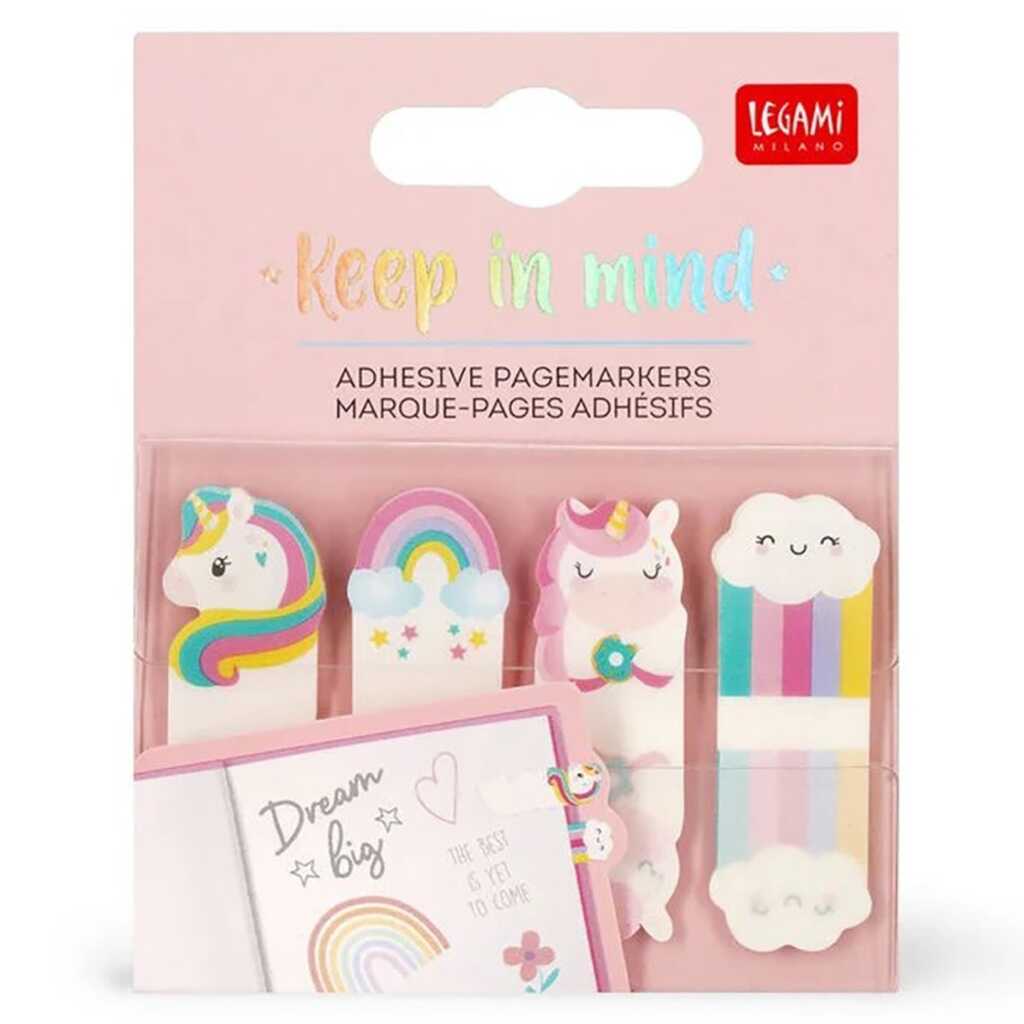 marcapaginas adhesivos - unicornio