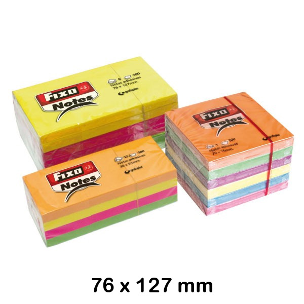 pack 6 blocs notas adhes 76x127mm colore