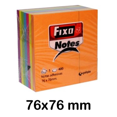 pack 6 notas adhesivas 76x76mm colores