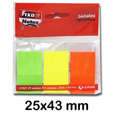 blister 3 marcadores 25x43mm 25h colores