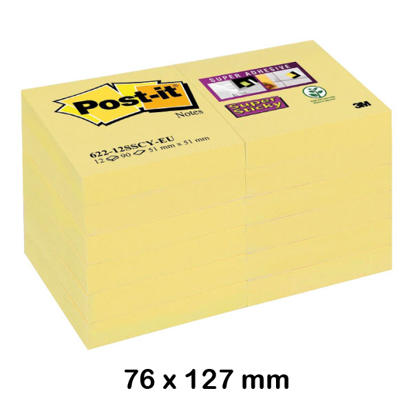 notas post-it superstick 76x127mm