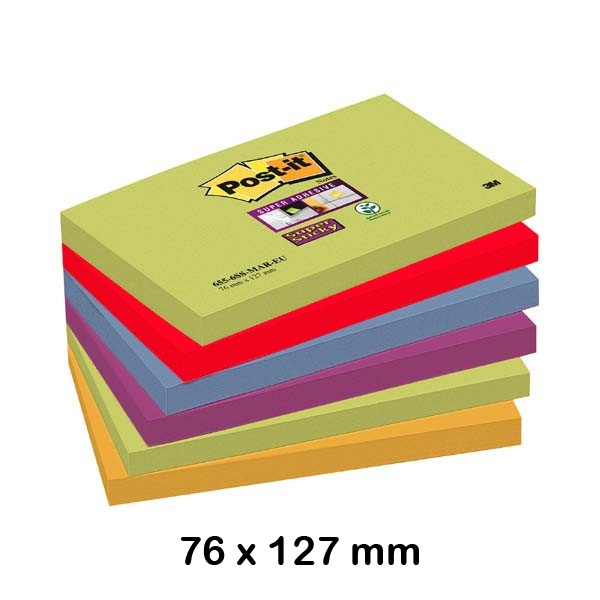 pack 6 blocs 76x127mm post-it sup stic