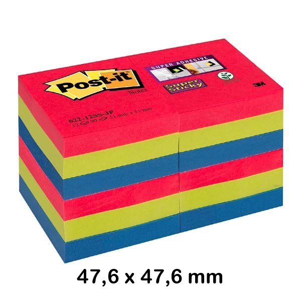pack 12 blocs 47,6x47,6mm post-itsticky