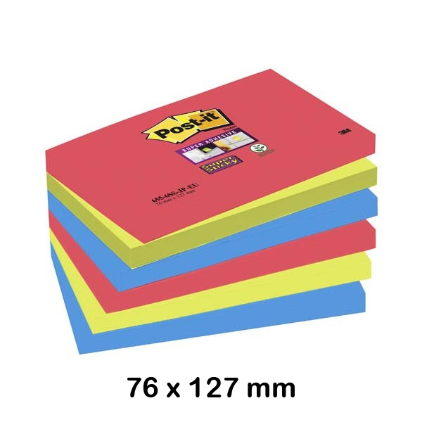 pack 6 blocs 76x127mm post-it sticky