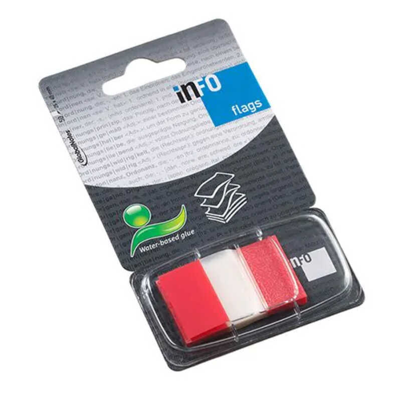 banderitas adh.c/dispen.25x43mm rojo