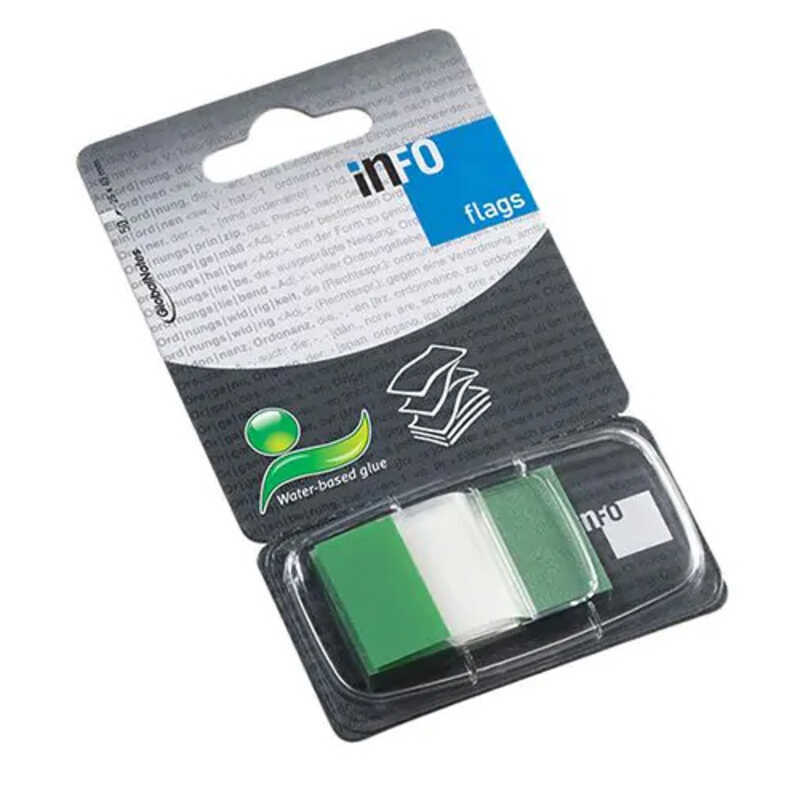 banderitas adh.c/dispen.25x43mm verde