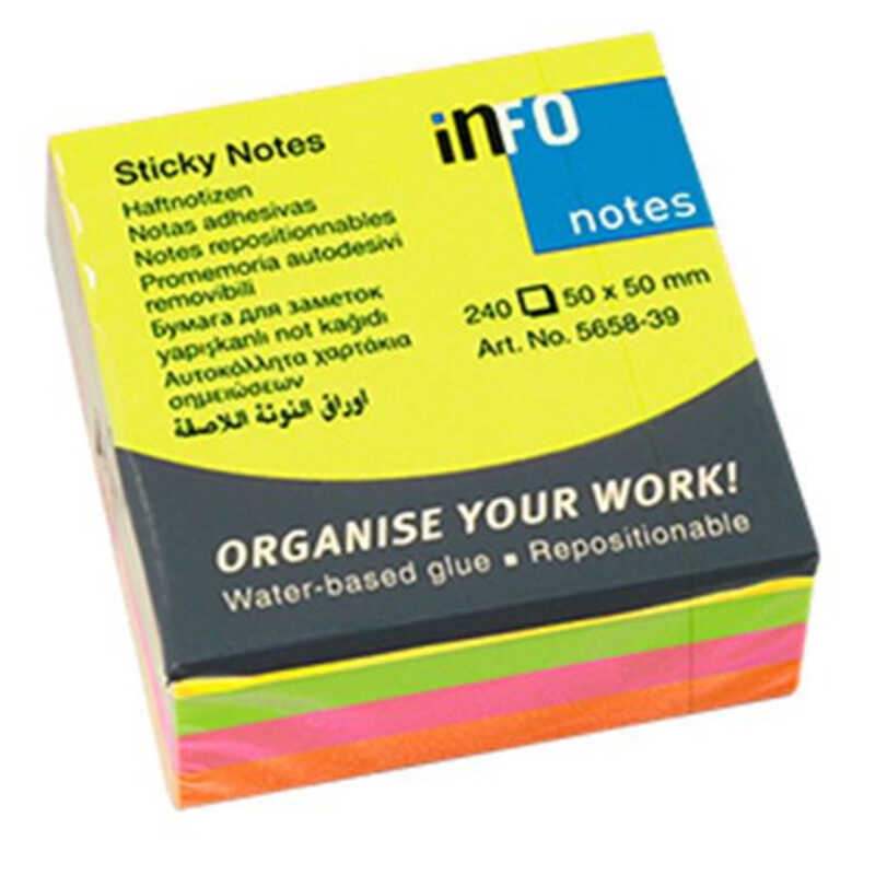 cubo notas adh. 240h. 50x50mm c/surtidos