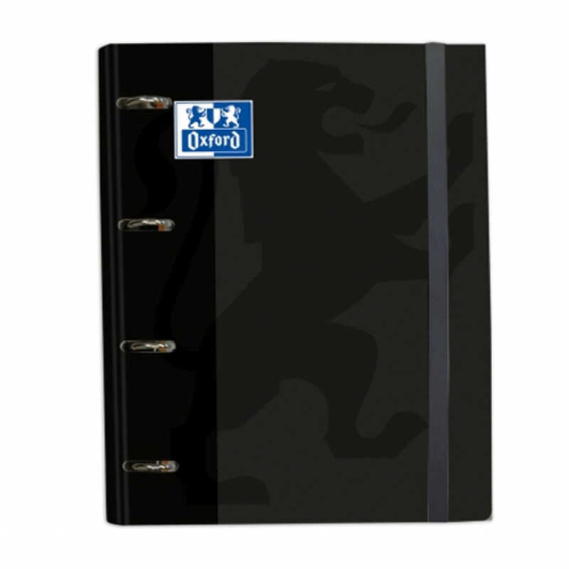 libreta a4+ 4anill.+rec.5x5 oxfs negro