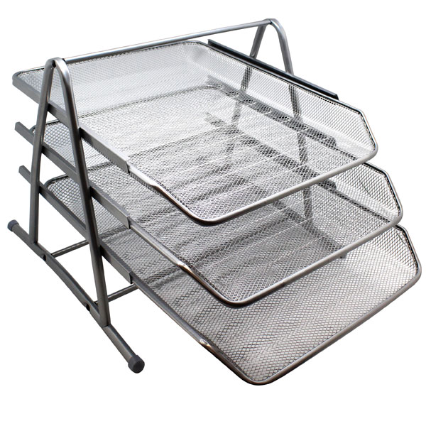 bandeja metalica de rejilla tiple cromo