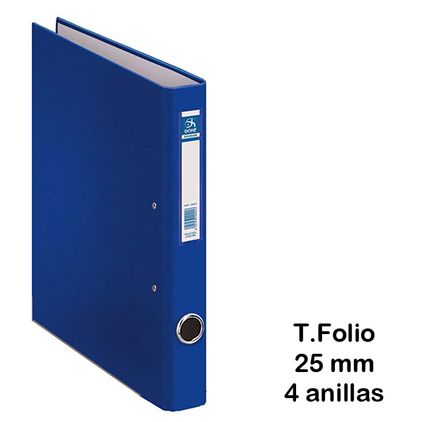 carpeta 4 anillas mixta 25mm folio azul